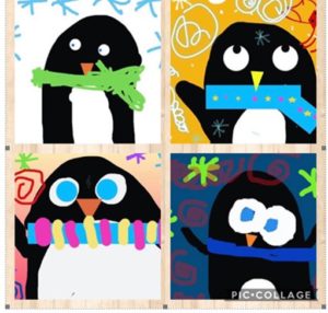 Penguin art by students