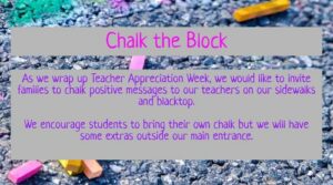 Graphic about Chalk the Block event