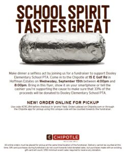 Flyer for Chipotle Fundraiser