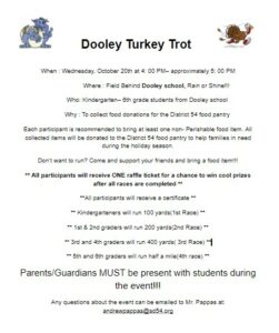 Flyer about the Dooley Turkey Trot