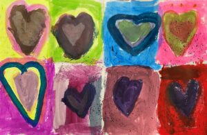 An art painting of hearts