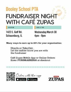 Flyer for Dine Out Event at Cafe Zupas