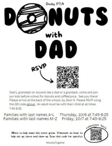 Graphic for Donuts with Dads with QR code