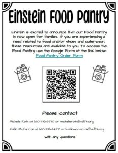 Flyer for Einstein Food Pantry