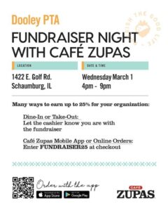 Cafe Zupas Fundraising flyer