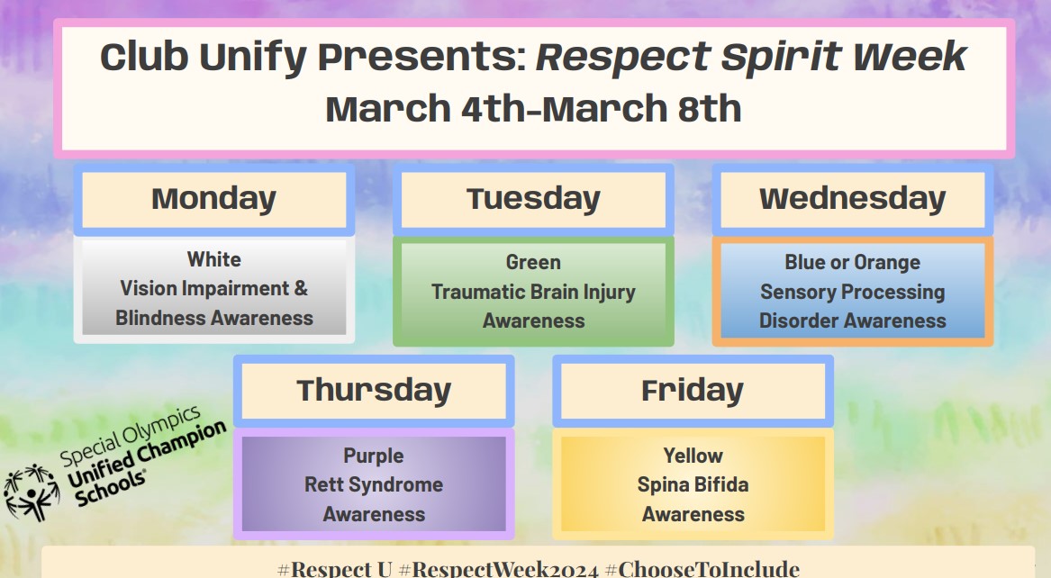 Dress up Days for Respect Week graphic