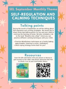 Self-regulation and calming techniqes graphic